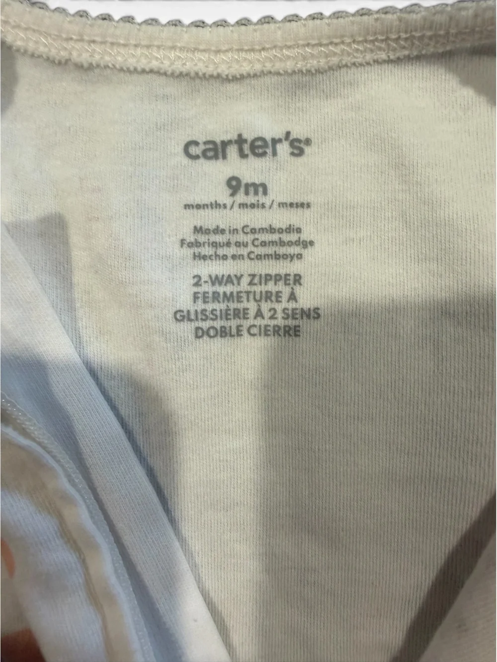 Carter's Baby 3-Pack 9M Footed Pajamas with 2-Way Zipper